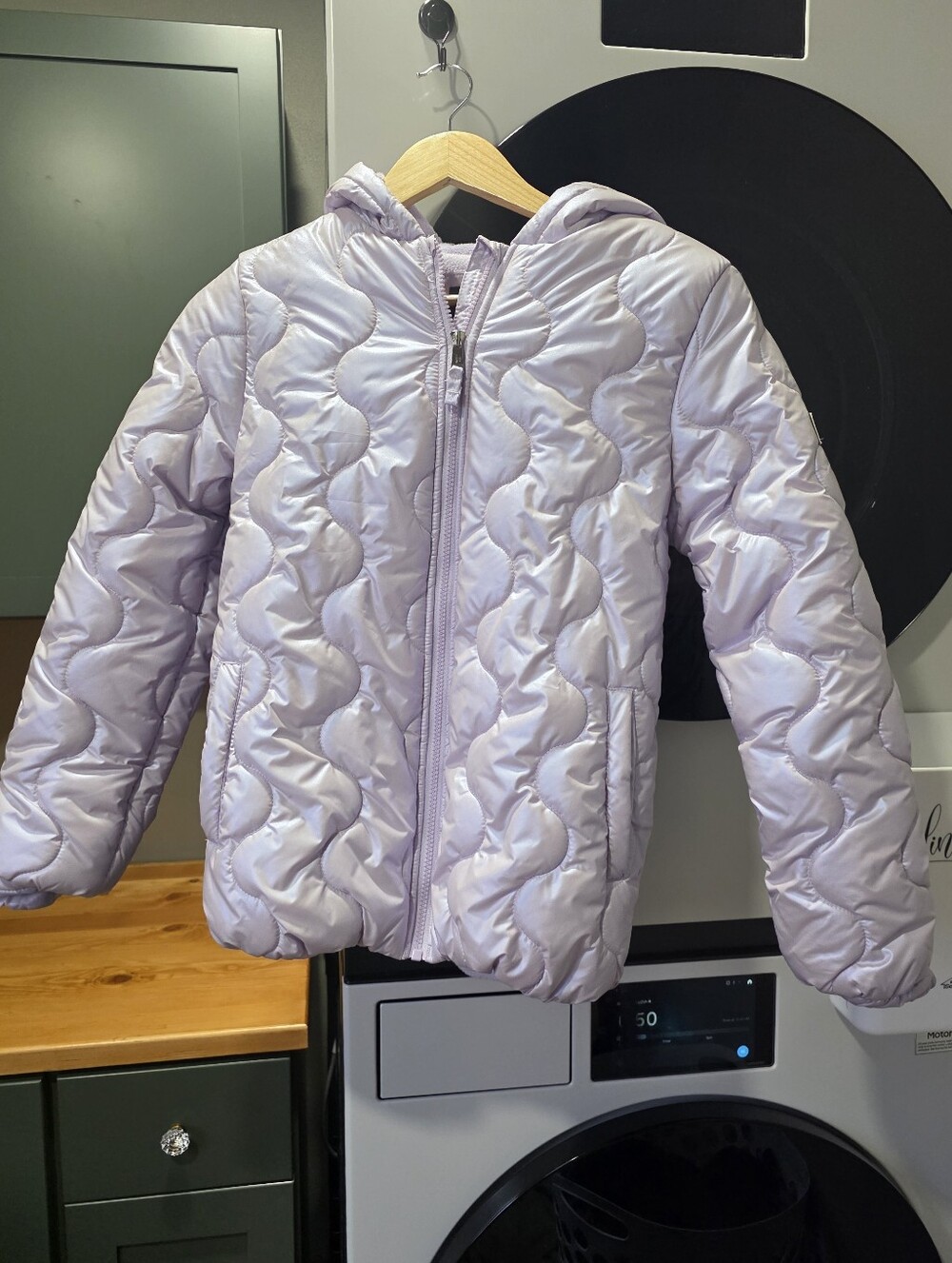 London Fog Kids Lavender Quilted Hooded Puffer Jacket